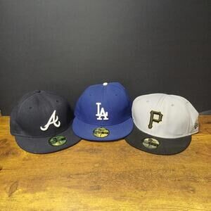 Lot of 3 Genuine New Era 59Fifty MLB NL Size 7 Fitted Hats